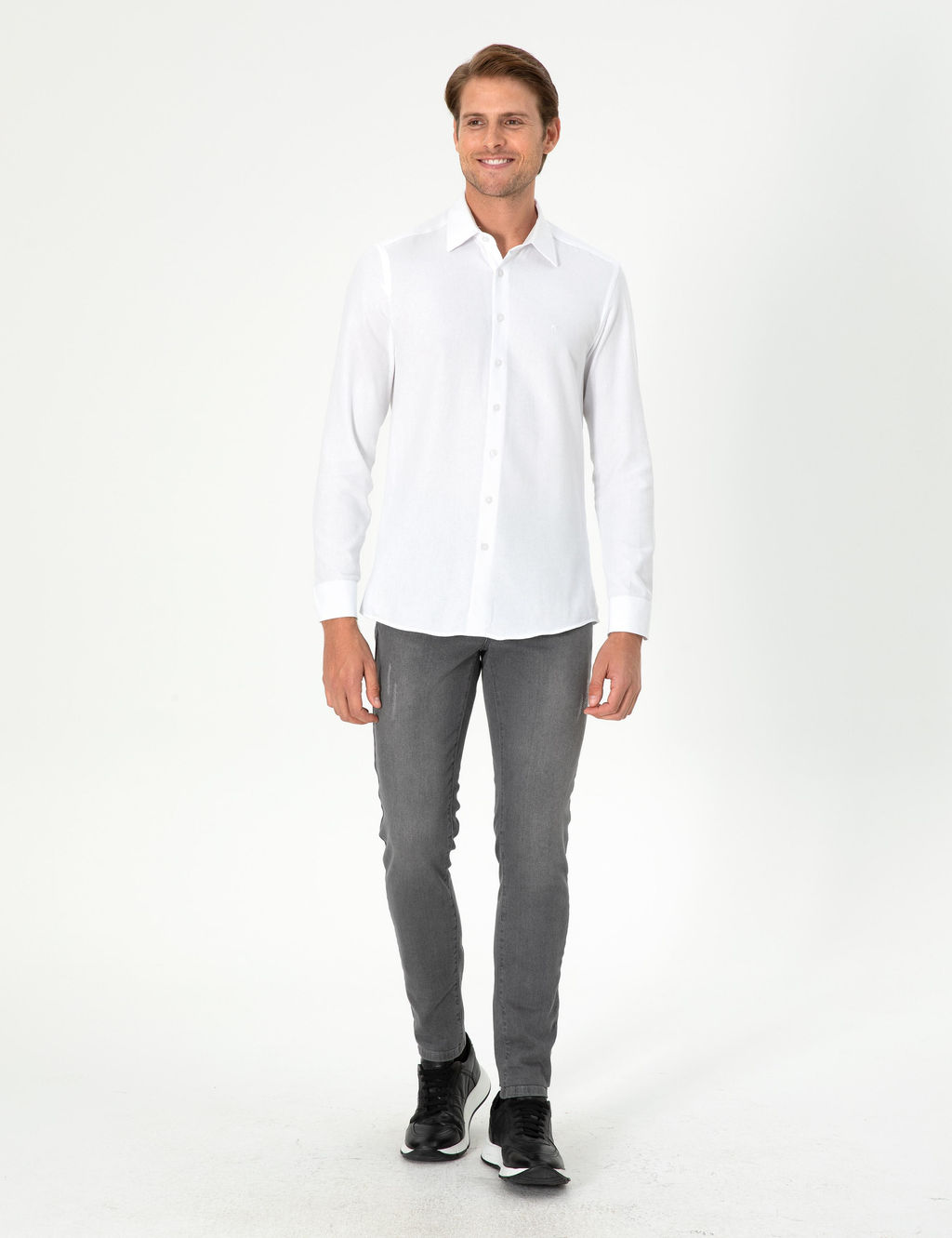 Beyaz Slim Fit Uzun Kollu G_mlek - Pierre cardin фото 4