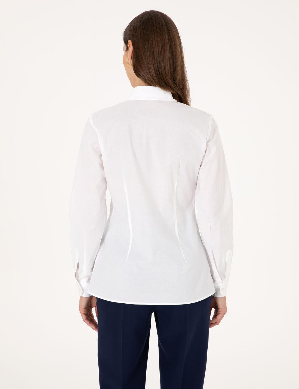 Beyaz Slim Fit Uzun Kollu G_mlek