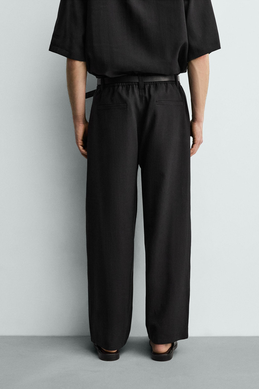 PANTAL?N FLUIDO PLIEGUES / Negro - Zara фото 3