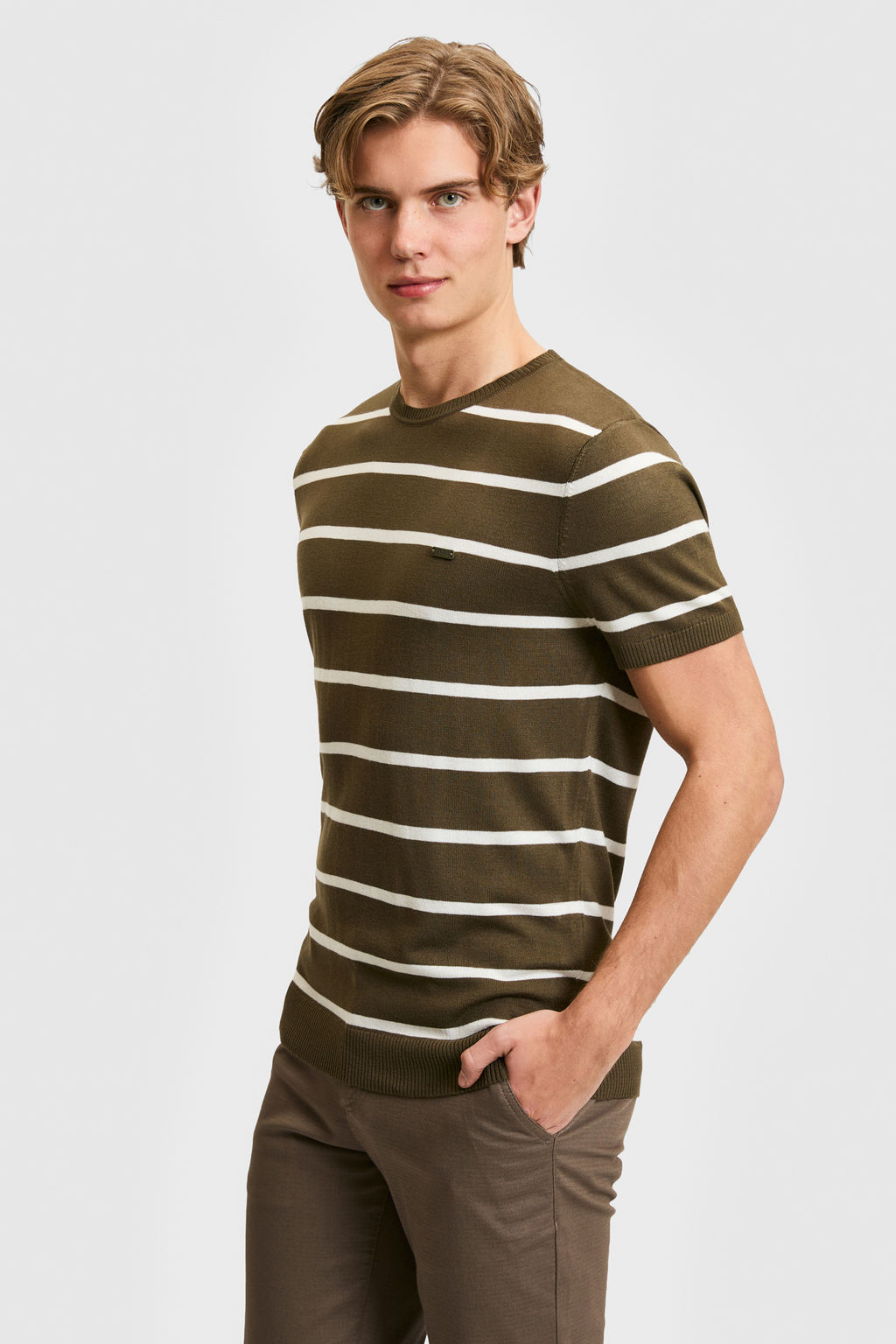 Erkek Regular Fit Bisiklet Yaka Koyu Haki Kazak - U.s. polo assn фото 2