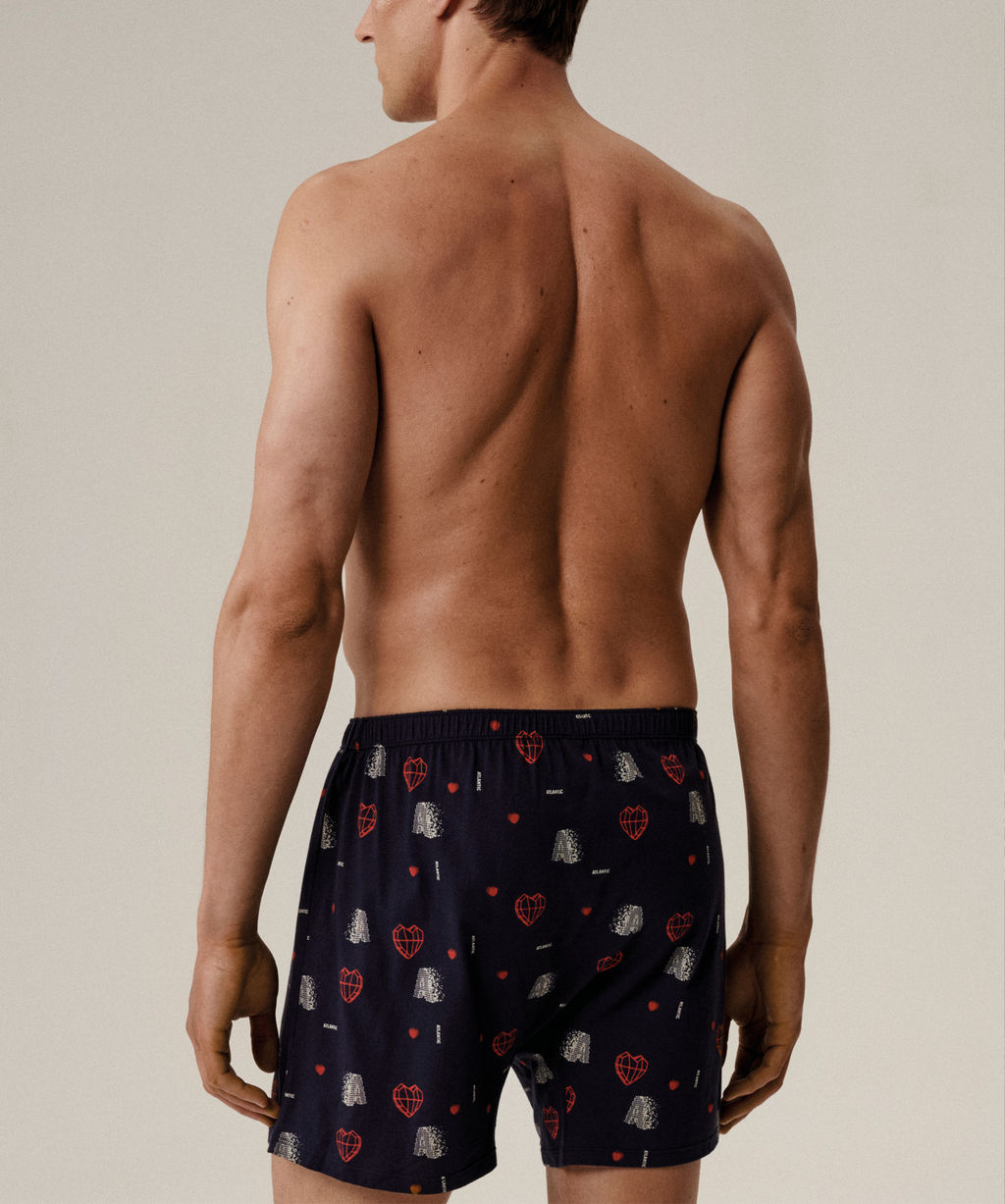 ATLANTIC 2GMB-012 Трусы боксеры 3D Love - набор 2 шт. темно-синий + красный фото 3