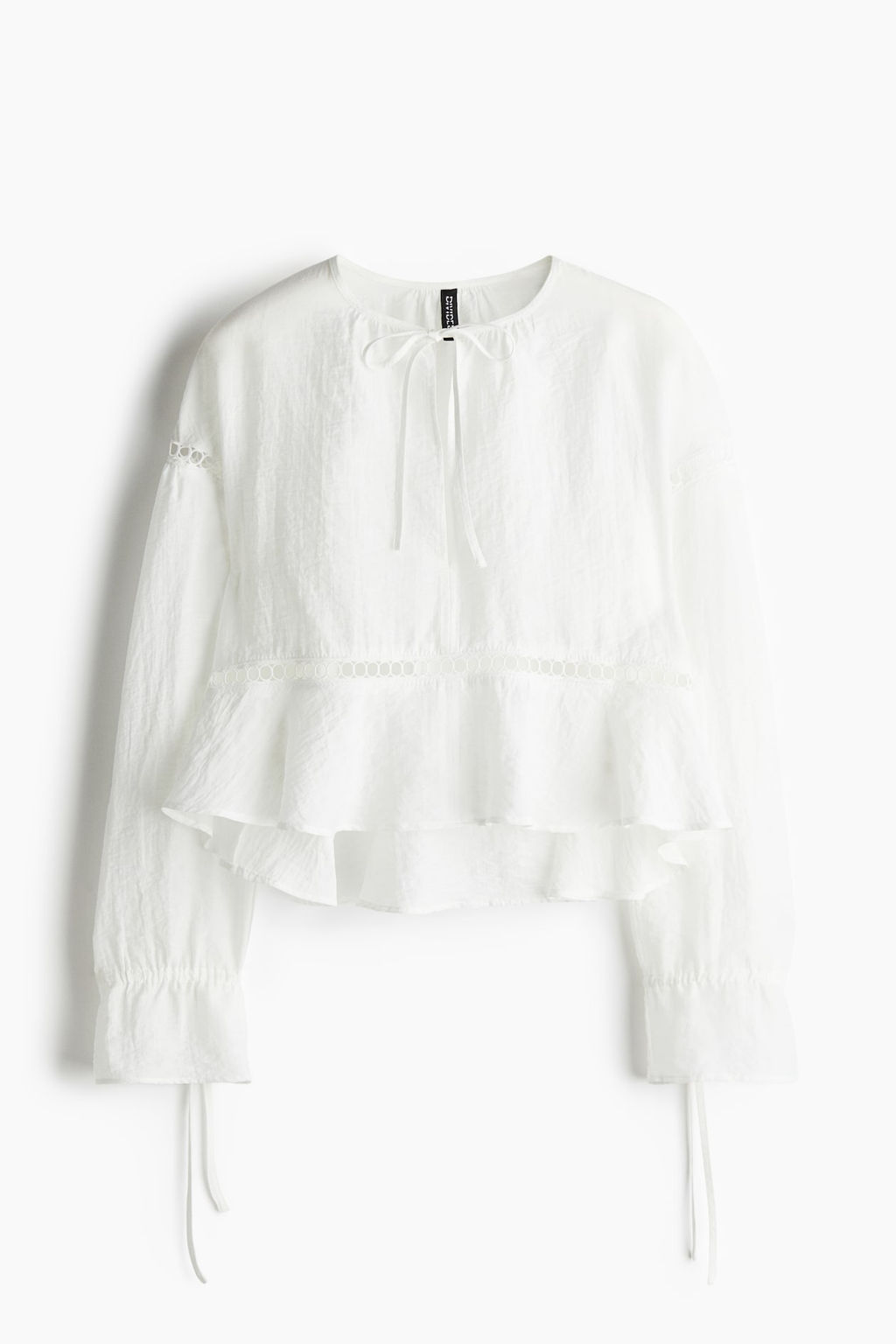 Blusa oversize con inserciones de encaje - H&m фото 6