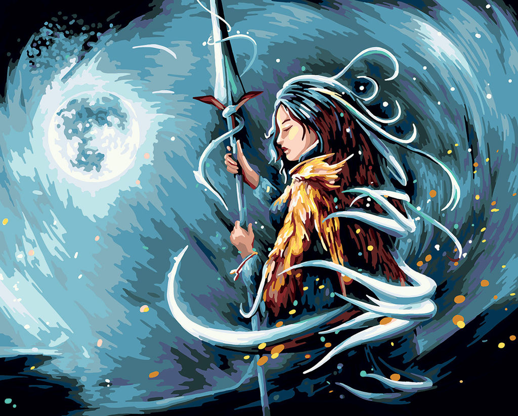 ФРЕЯ PNB/PLDD-166 Набор для раскрашивания по номерам ( со светодиодами ) 50 х 40 см Укротительница волн