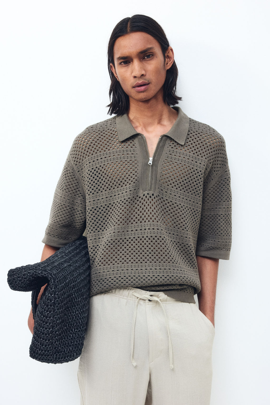 Polo en punto calado Relaxed Fit - H&m фото 3