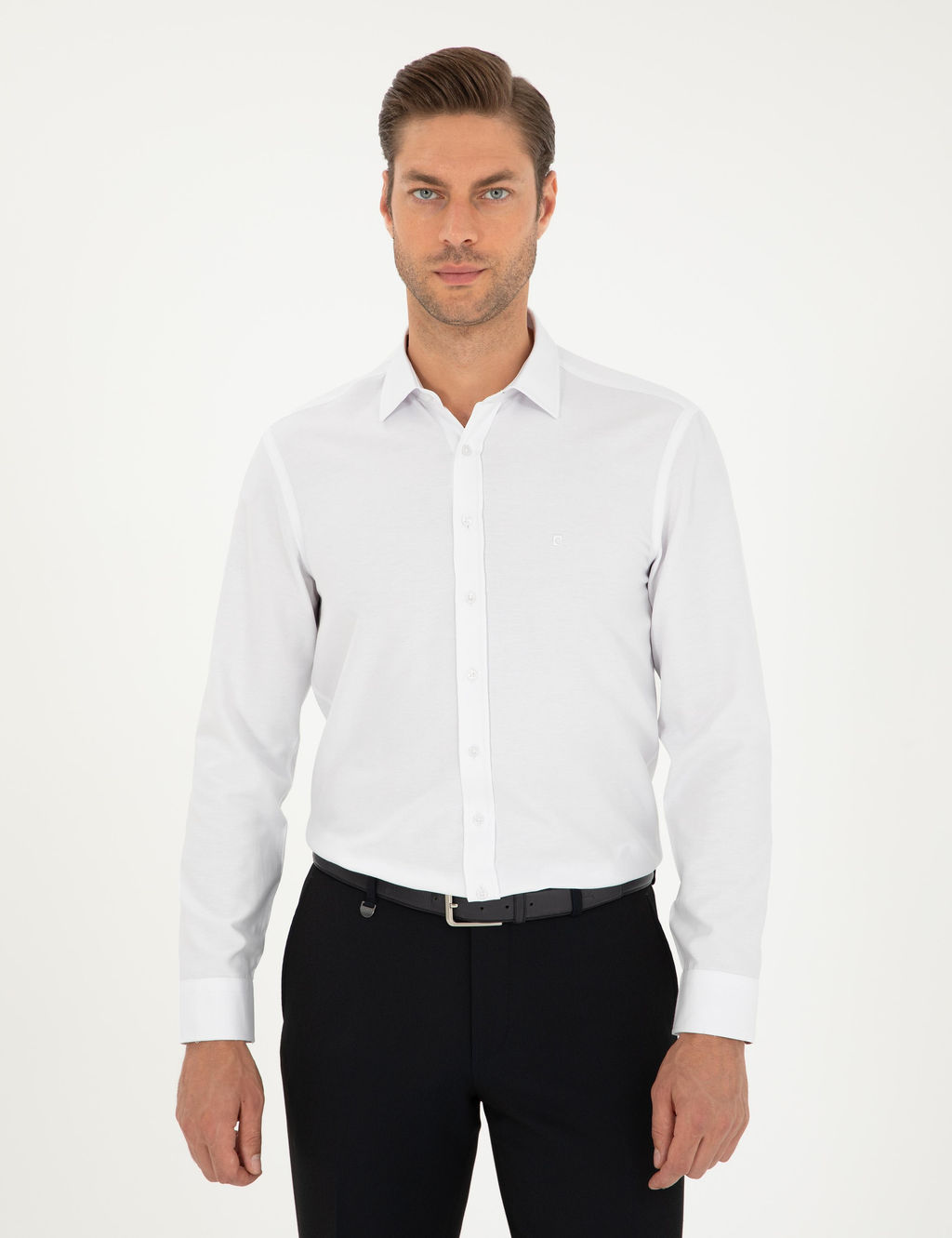 Beyaz Oxford Slim Fit Uzun Kollu G_mlek