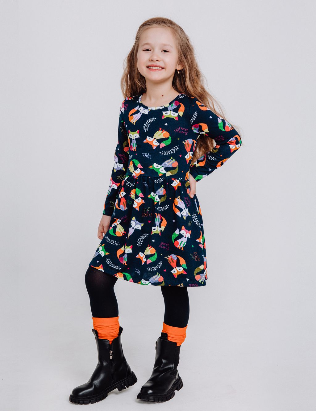 Платье Эля лисы разноцветные - Sovalina фото 7