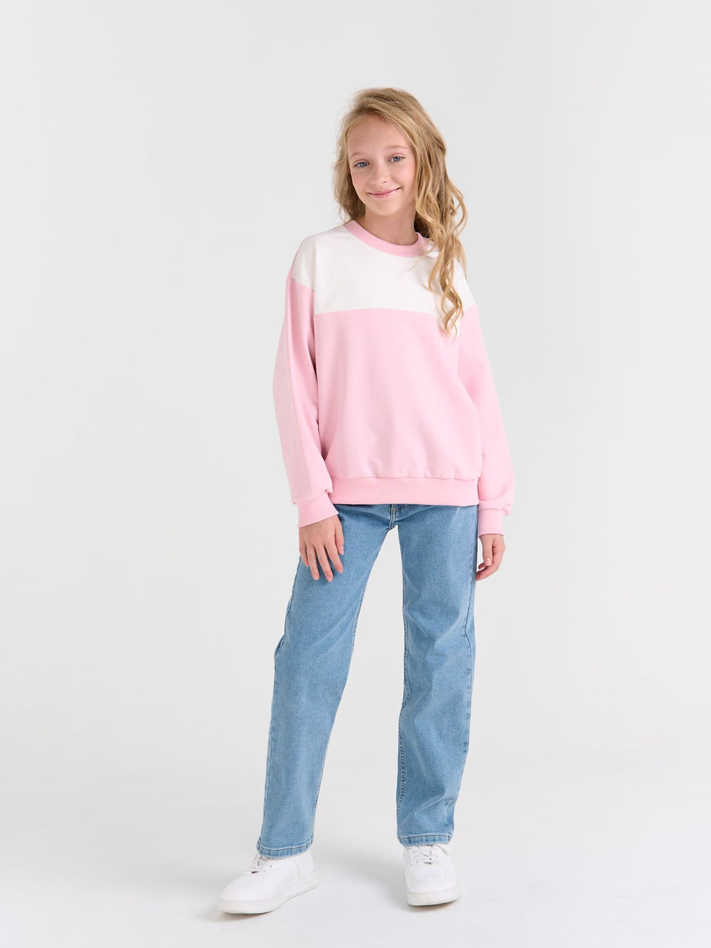 Свитшот облегченный Колор блок Зефир укороченный 7+ - Bungly фото 5