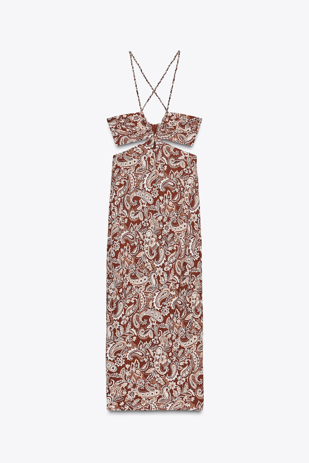 PRINTED MIDI DRESS WITH CUT OUT DETAIL - Zara фото 14