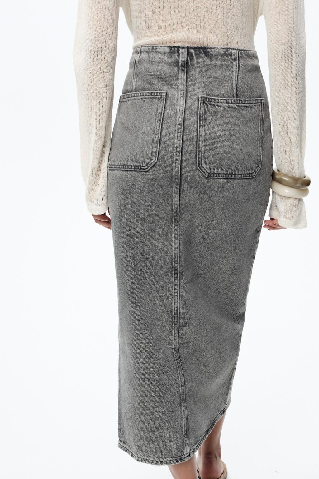 Z1975 DENIM CROSSOVER MIDI SKIRT - Zara фото 11