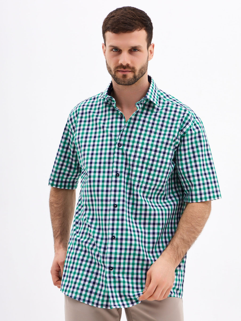 Сорочка мужская короткий рукав GREG 425/101/6140/1p