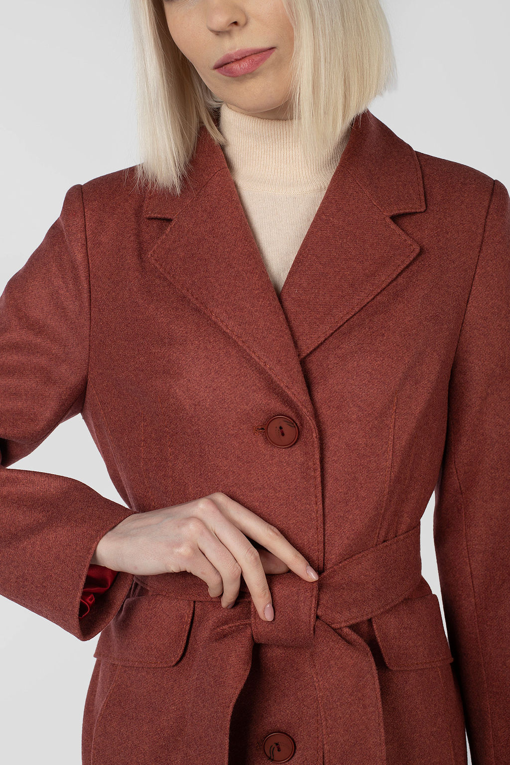 Пальто женское демисезонное (пояс) - El podio фото 6