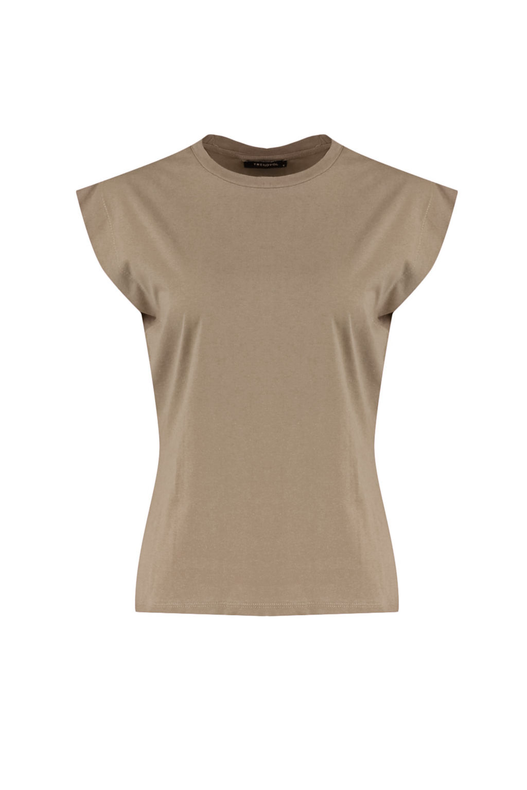 TRENDYOLMILLA Siyah %100 Pamuk Vatka Gorunumlu Basic Bisiklet Yaka Orme T-Shirt TWOSS20TS0021  фото 28