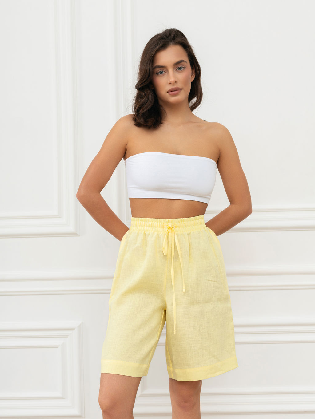 Шорты женские Лён-2 Светло-голубой - Modamica фото 18