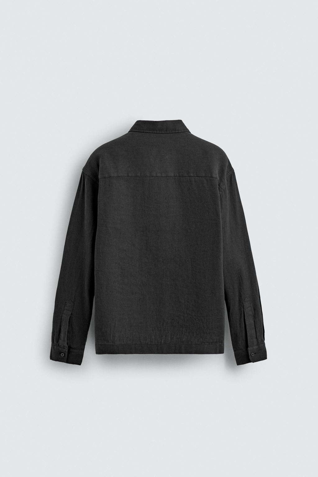 CAMISA POLO ALGOD?N - LINO / Negro - Zara фото 8