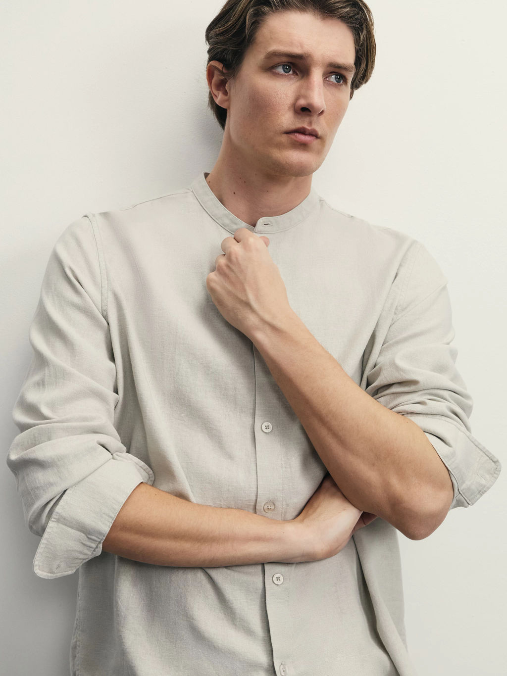 Рубашка regular fit со льном / Zarina  фото 2