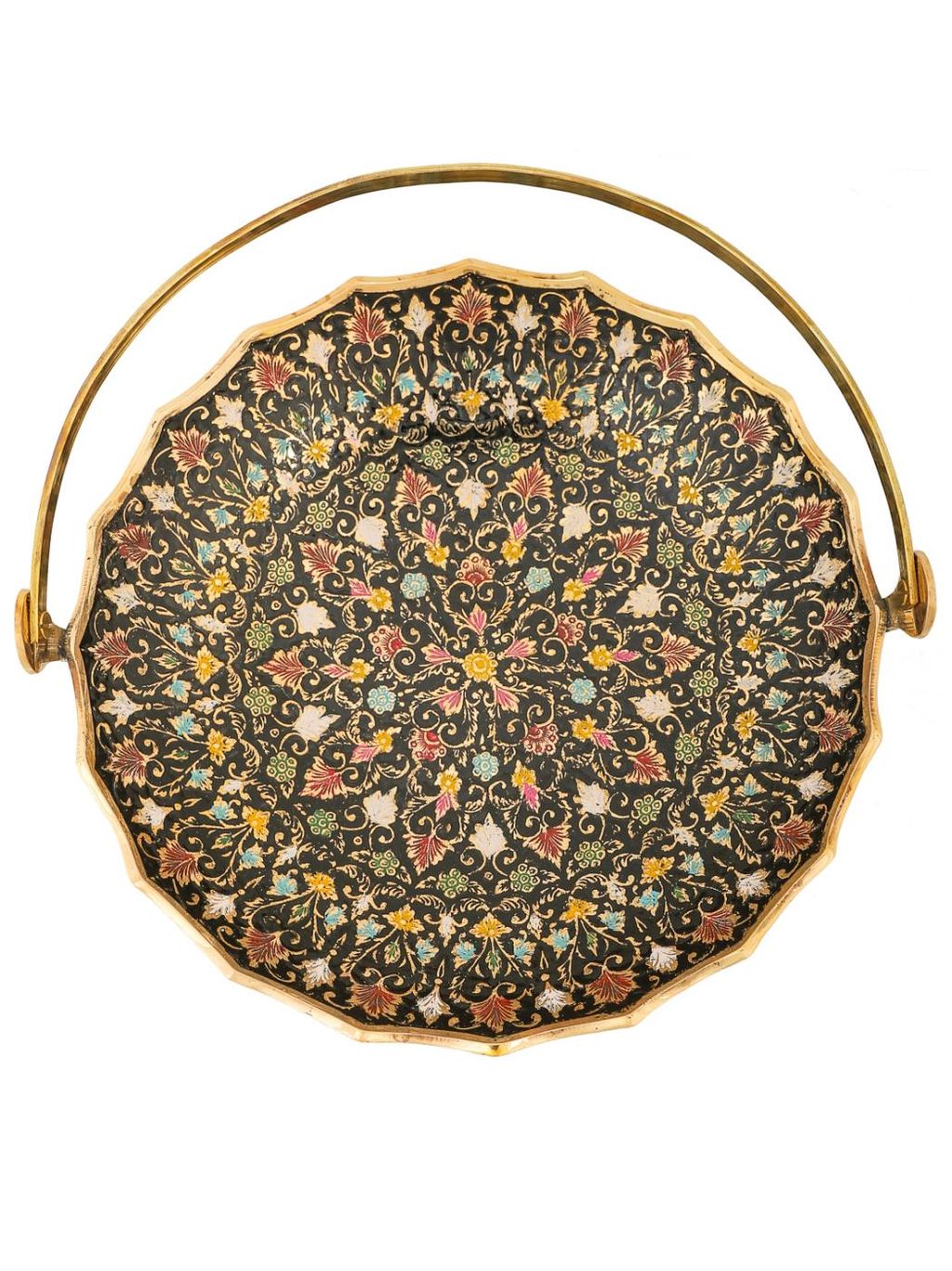 Ваза-фруктовница( 24х24х14) на ножке с ручкой 9 №Кт3275/9/2 (эмаль черная) - Ганг фото 2