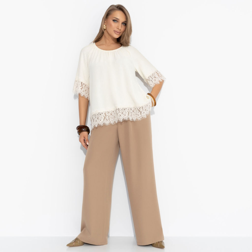 Блуза свободного кроя с кружевом, Путешествие в Прованс (нежная) - Charutti фото 4