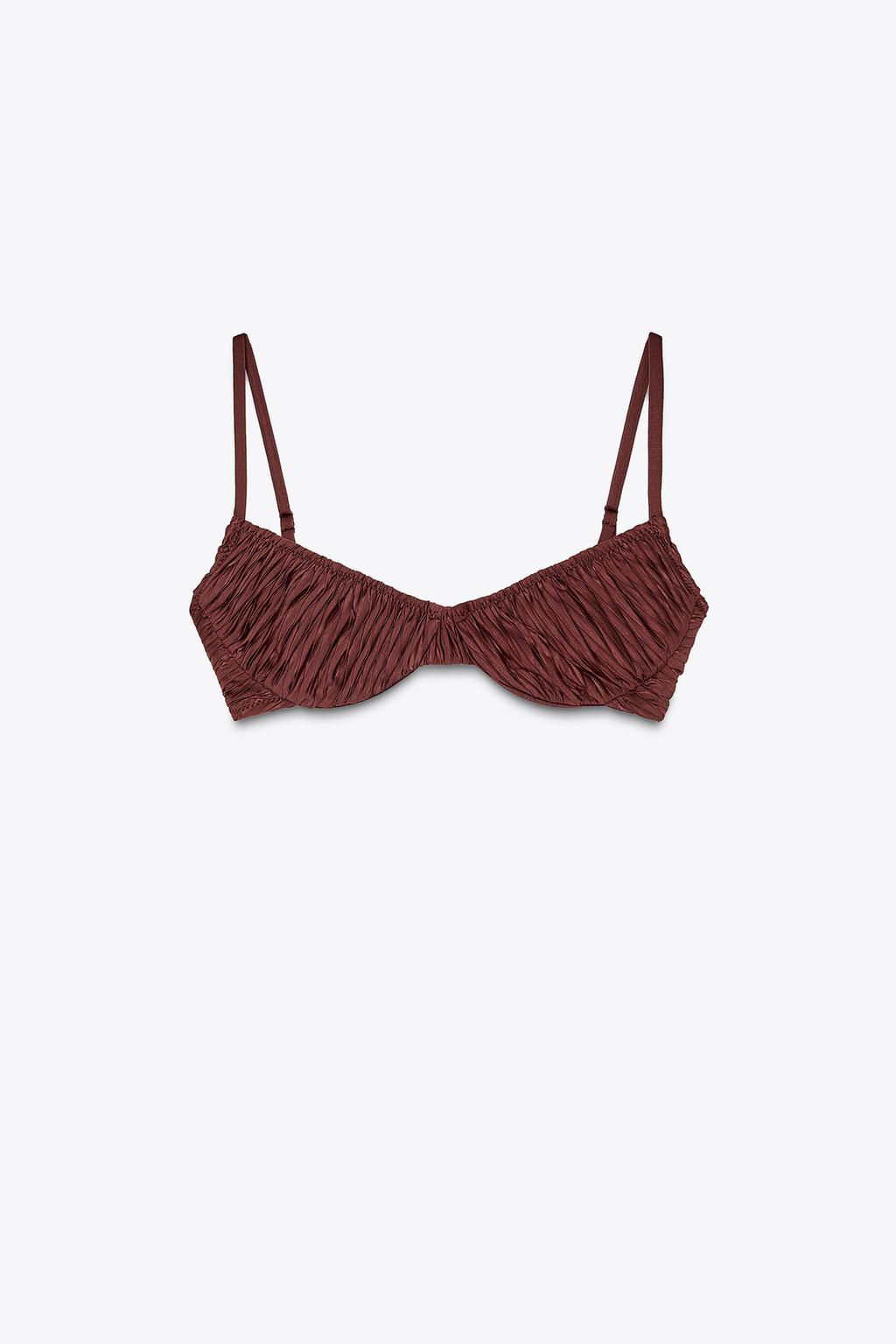 PLEATED UNDERWIRED BIKINI TOP - Zara фото 3