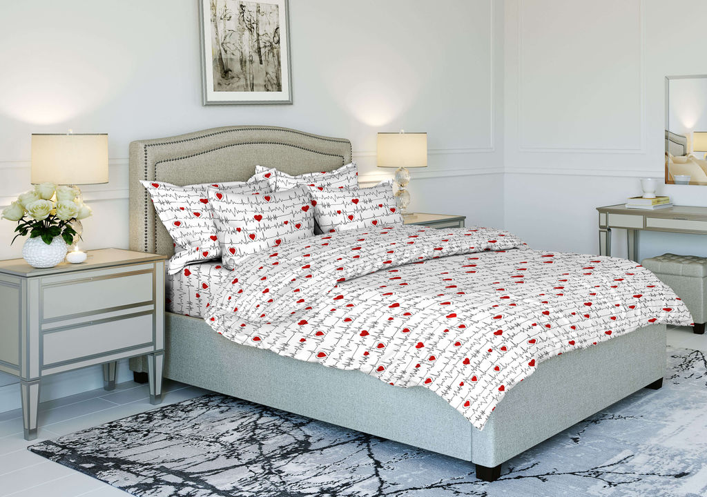 КПБ бязь (плотность 125 гр.) - Импульс белый 2 сп. (нав.70х70)