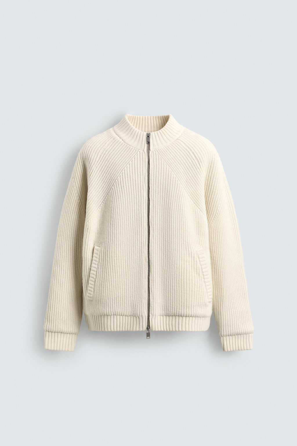 QUILTED KNIT BOMBER JACKET - Zara фото 6