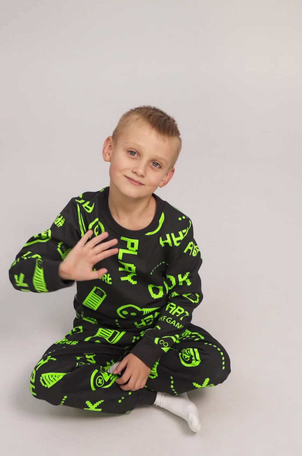 Хлопковая пижама для мальчика из футера с начесом Happyfox - Happy fox фото 2