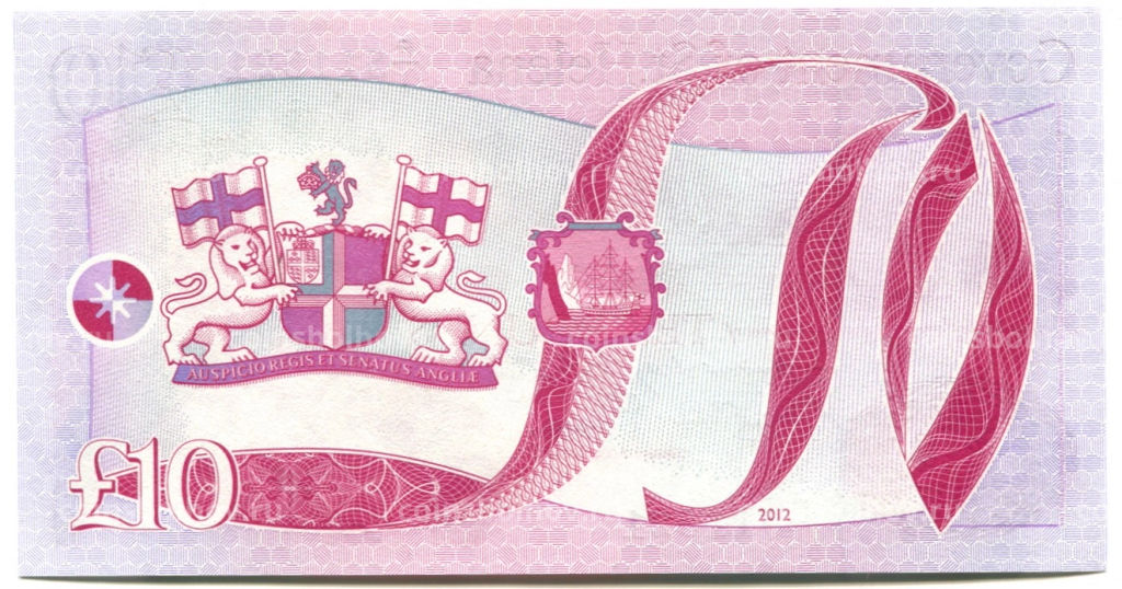 Банкнота 10 фунтов 2012 года Остров Святой Елены