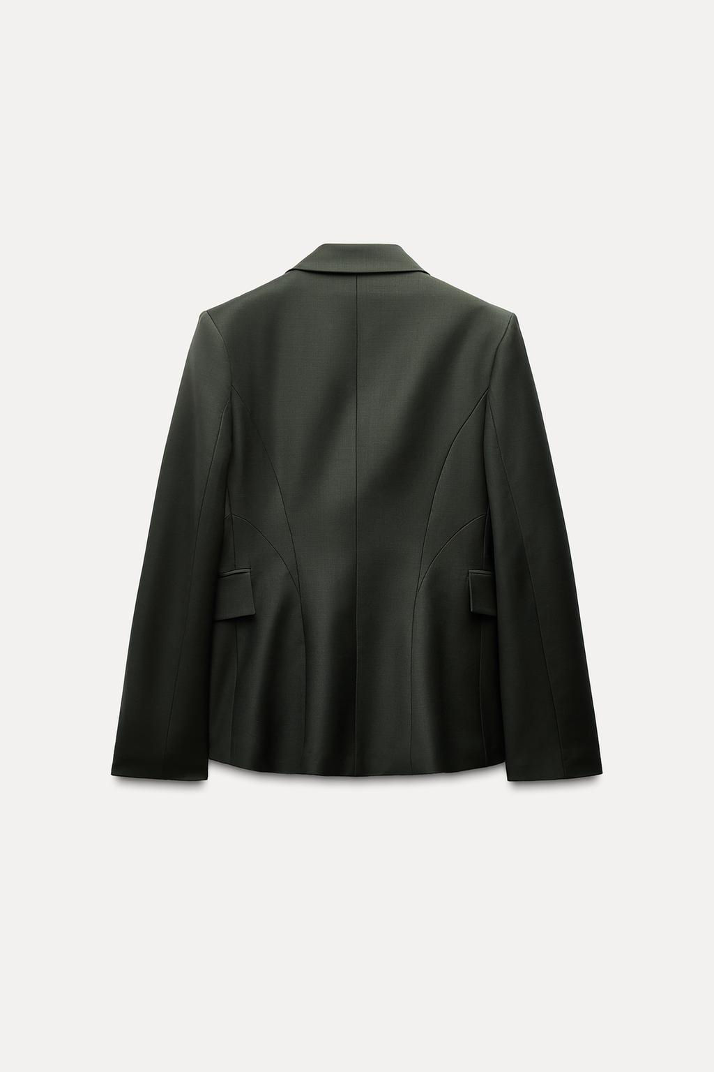 ZW COLLECTION DOUBLE-BREASTED WOOL BLEND BLAZER - Zara фото 5