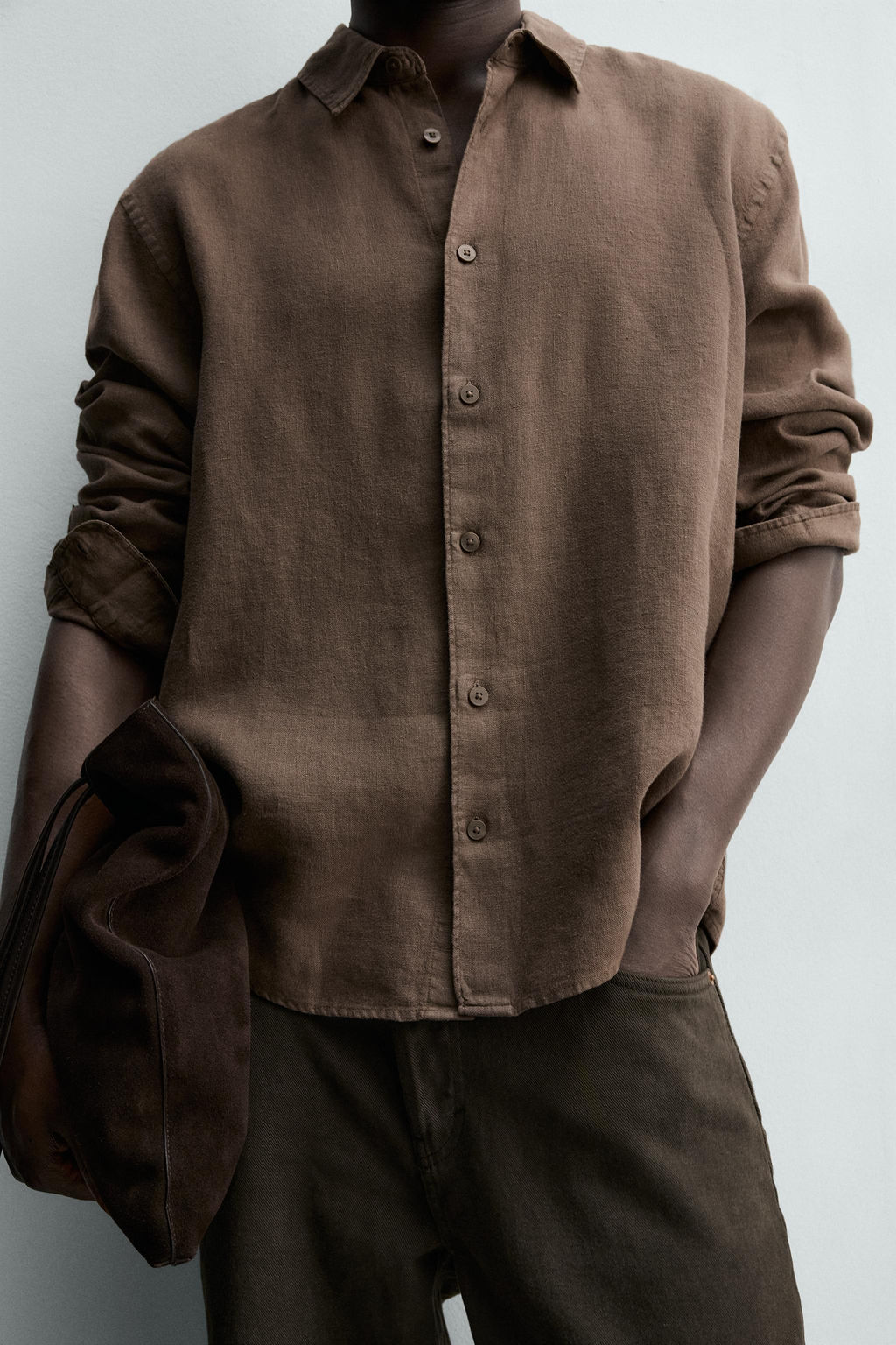 CAMISA REGULAR FIT 100% LINO / Marr?n - Zara фото 6