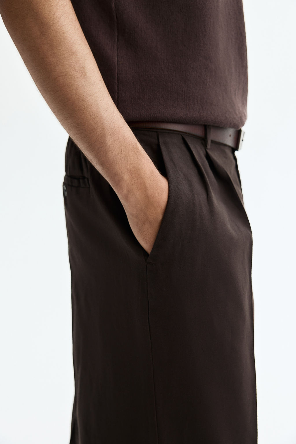 Pantal?n en mezcla de lino Loose Fit - H&m фото 7