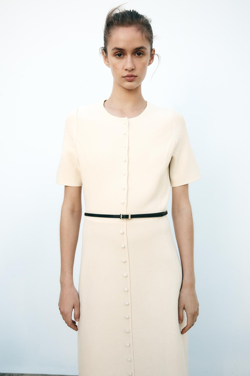 MIDI DRESS WITH BELT - Zara фото 2