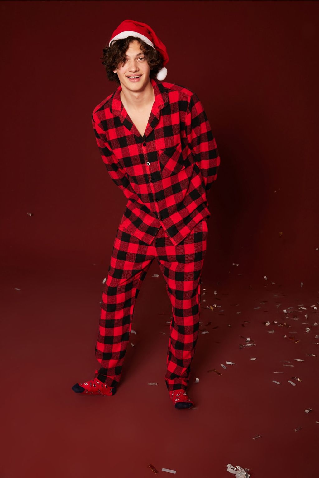 TRENDYOL MAN K?rm?z? Regular Fit Ekose Pijama Tak?m? THMAW22PT0419 - Trendyolmilla фото 2