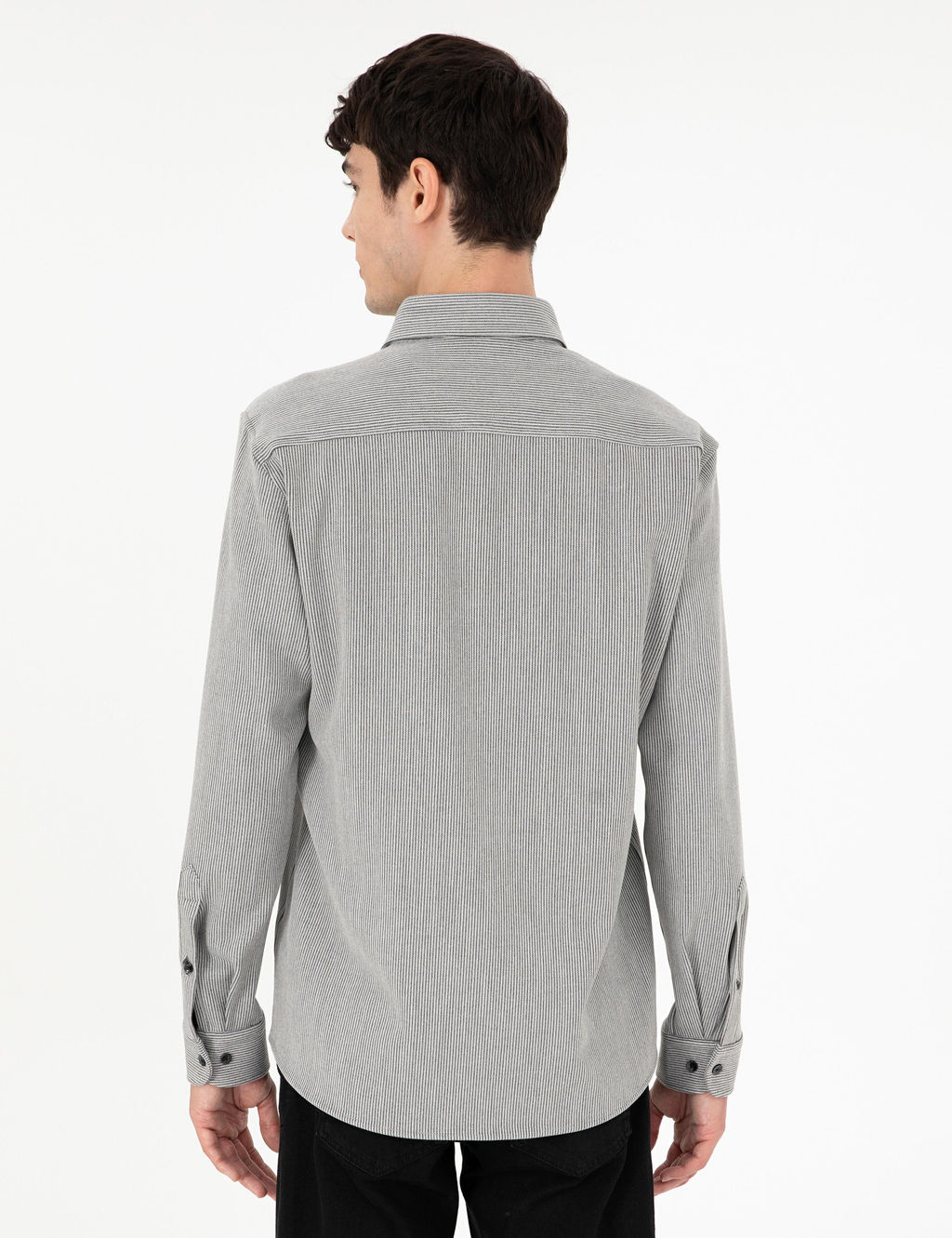 Gri _izgili Regular Fit Uzun Kollu G_mlek - Pierre cardin фото 5