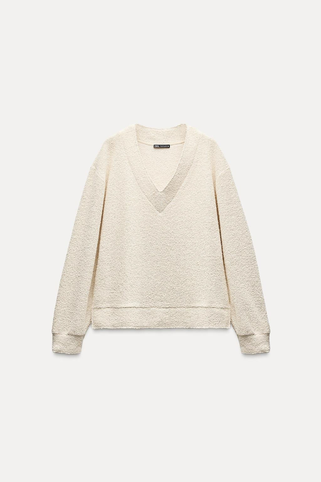LONG SLEEVE BOUCLE SWEATER - Zara фото 5