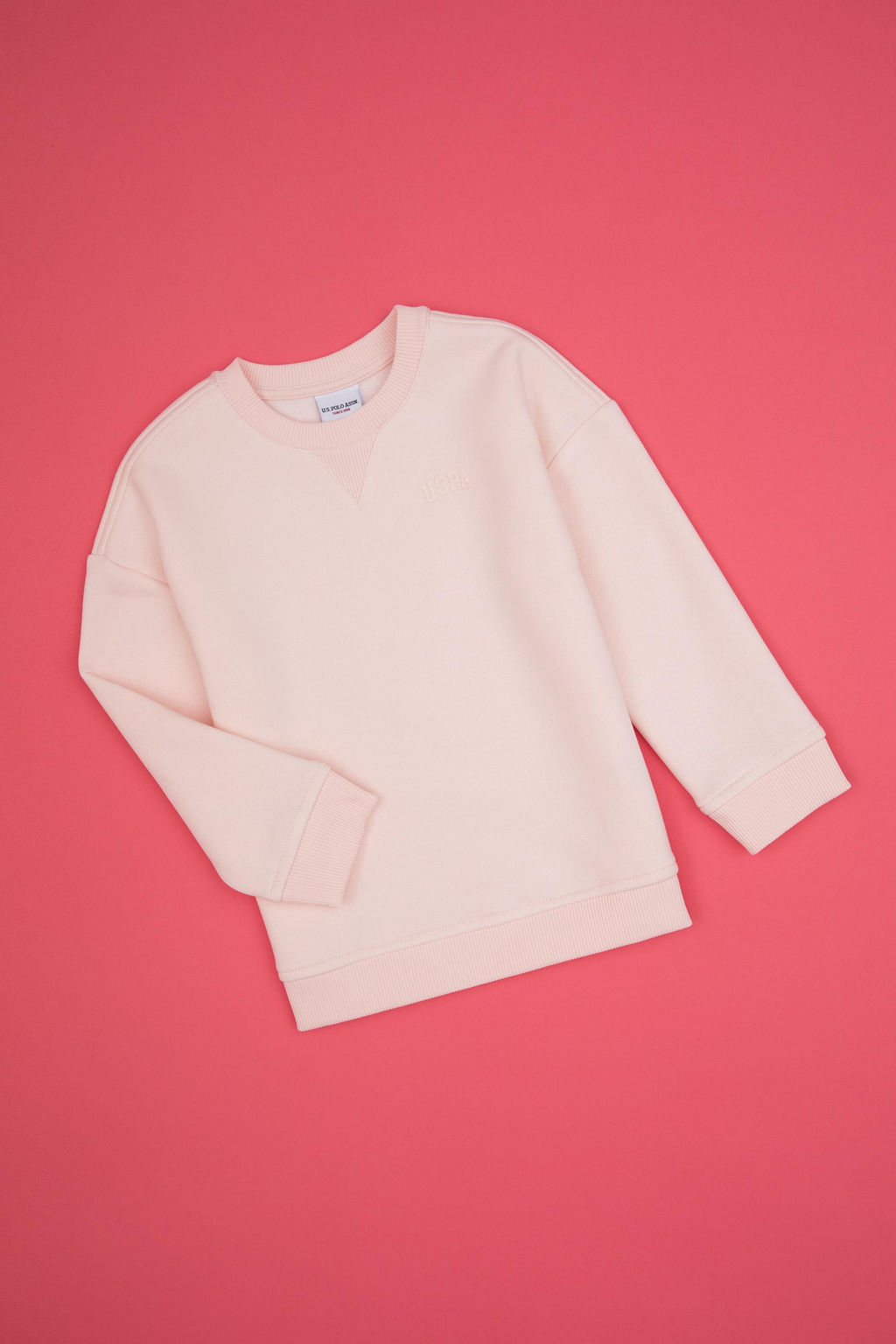 K_z _ocuk A__k Pembe Bisiklet Yaka Basic Sweatshirt Sepette S_rpriz _ndirim