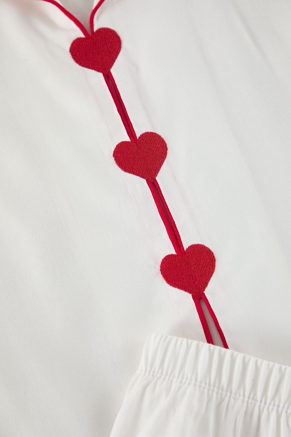 Trendyolmilla Pembe Kalpli Biye Detayl? Viskon Sortlu Dokuma Pijama Tak?m? THMSS25PT00002 фото 6