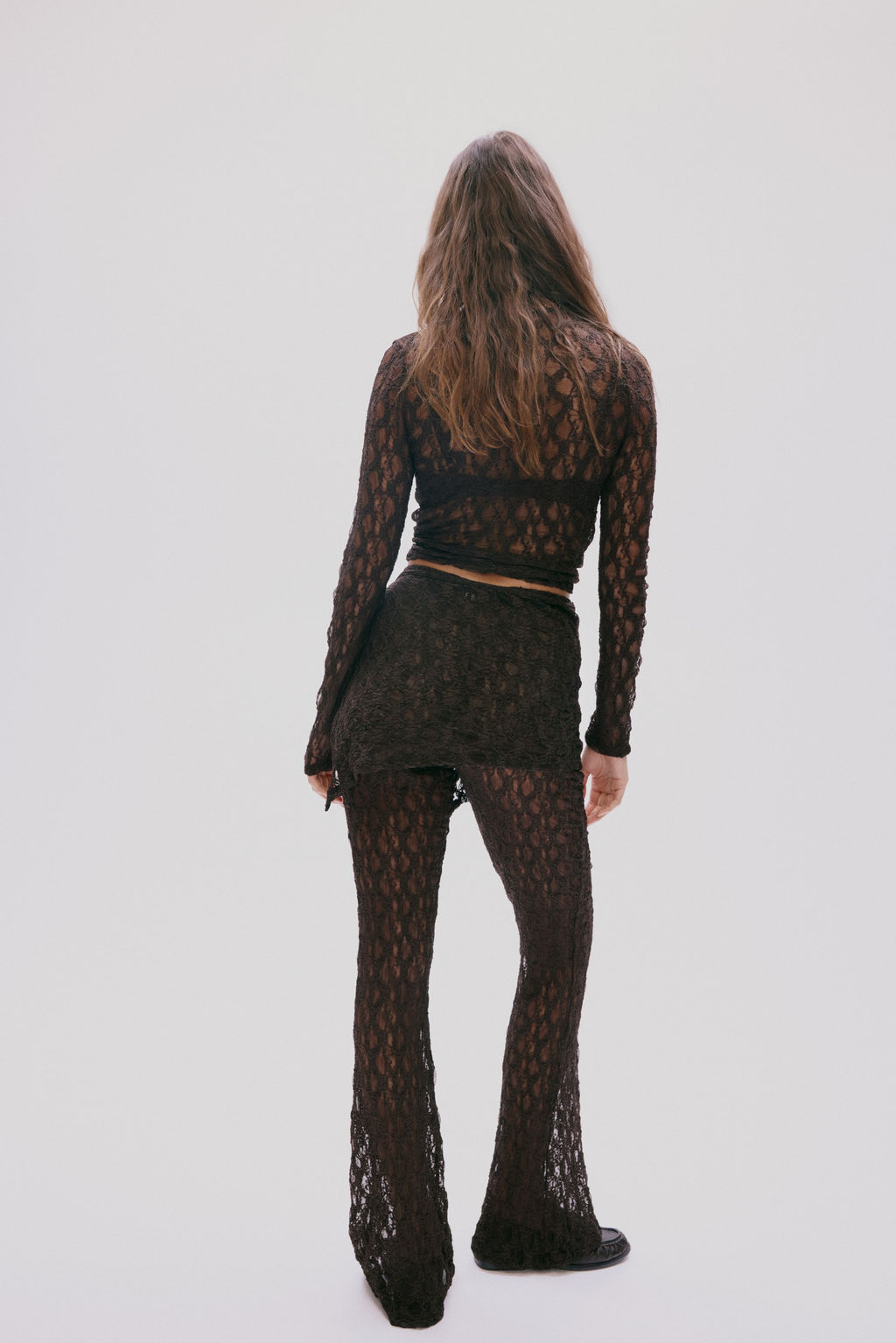 Pantal?n de encaje con falda superpuesta - H&m фото 4
