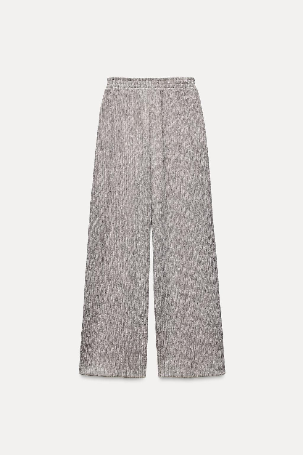 TEXTURED STRAIGHT-LEG TROUSERS - Zara фото 6