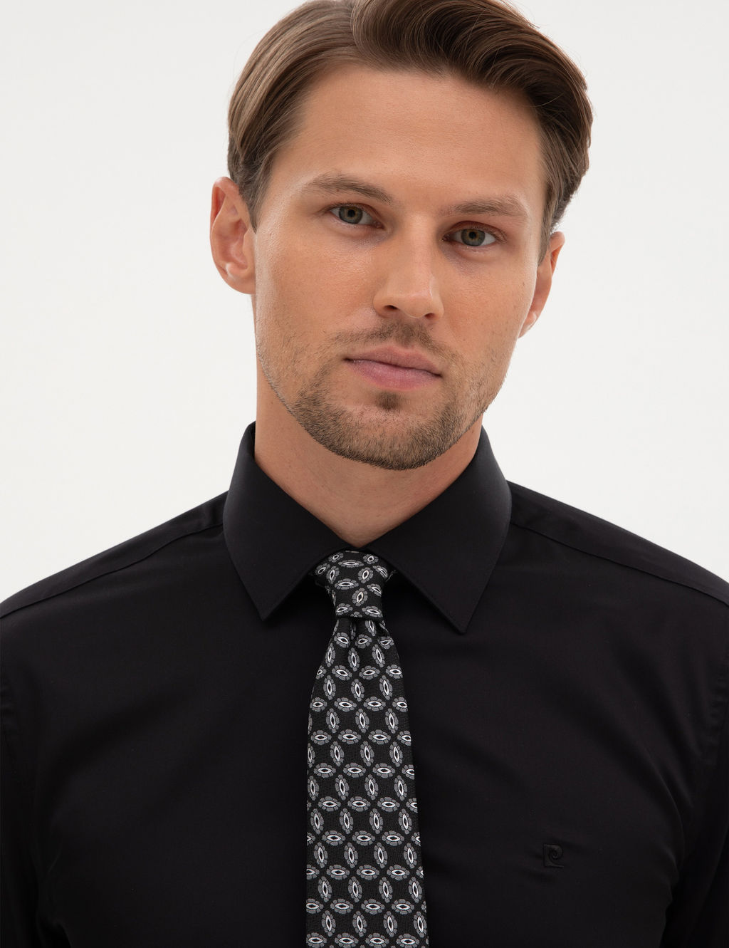 Siyah Non Iron Kolay _t_lenebilir Slim Fit G_mlek