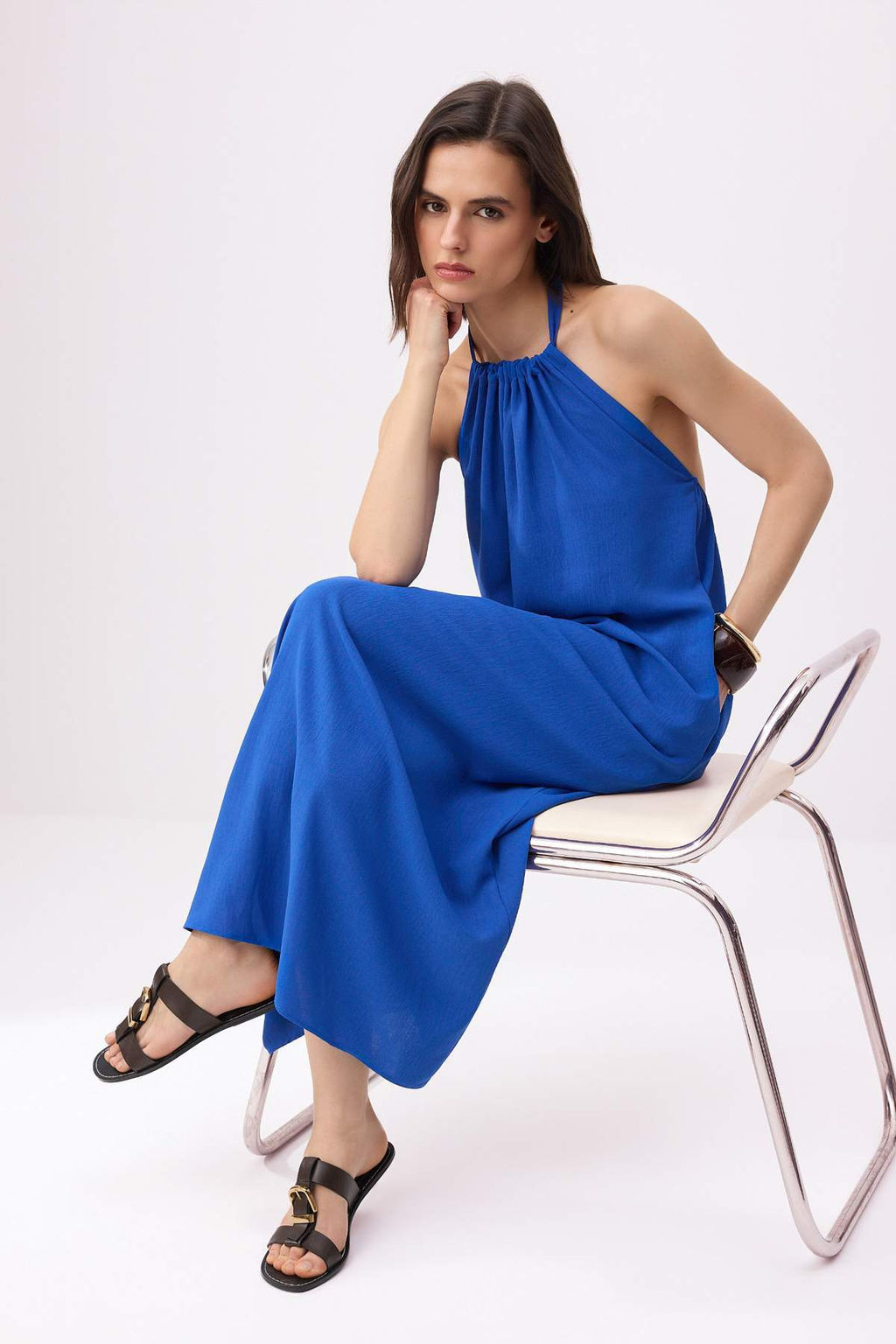 Siyah Rahat Kesim Maxi Dokuma Elbise TWOSS26EL00329 - Trendyolmilla фото 5