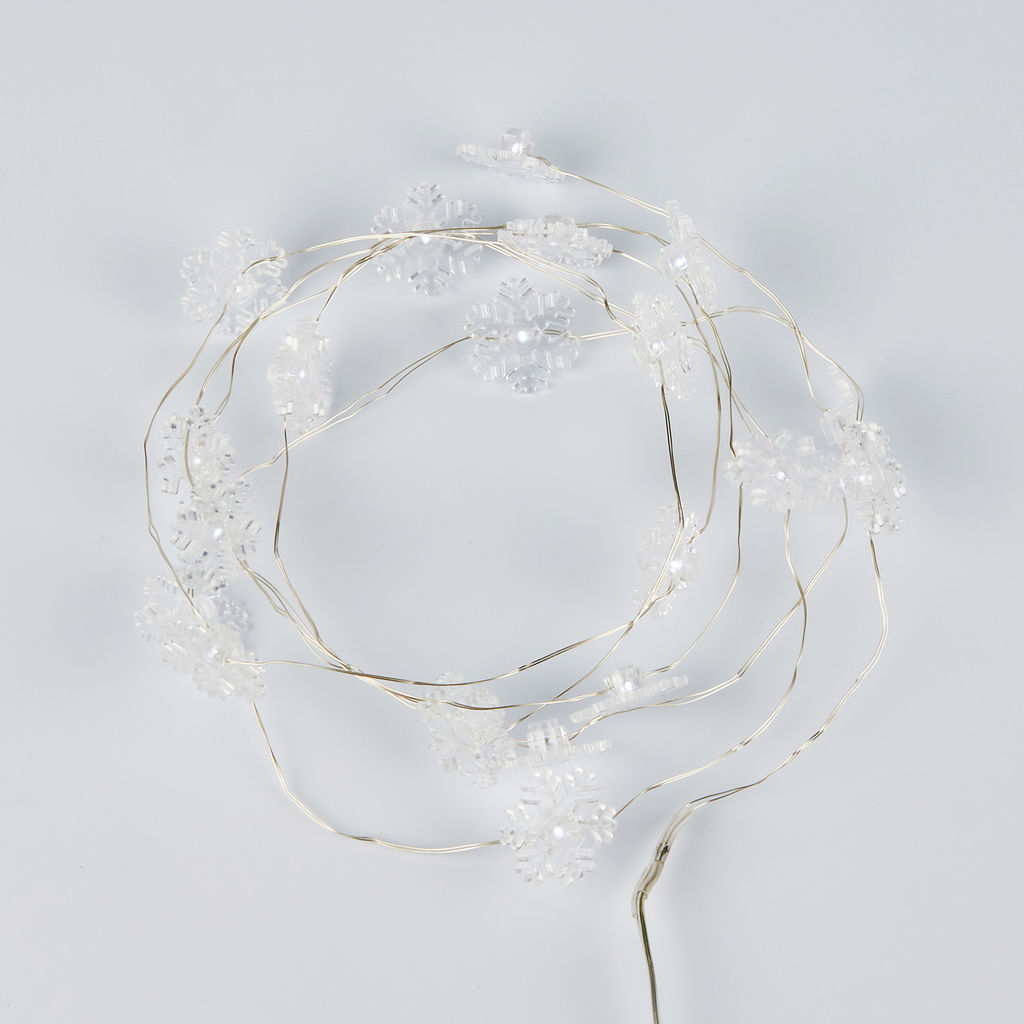 ULD-S1900-020/STB/2AA WHITE IP20 SNOWFLAKES MINI Гирлянда светодиодная на батарейках 2AA (не в/к), Снежинки мини, 1,9м. 20 светодиодов. Белый свет. Провод прозрачный. TM Uniel