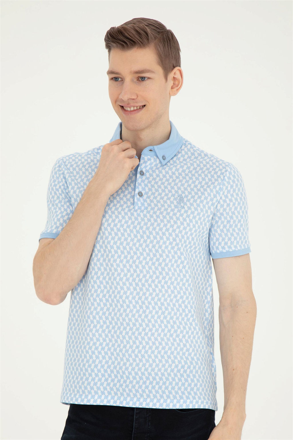 Мужская голубая футболка - U.s. polo assn фото 3