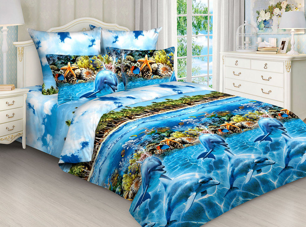 Постельное белье из бязи 3024 2 спальный с евро простыней