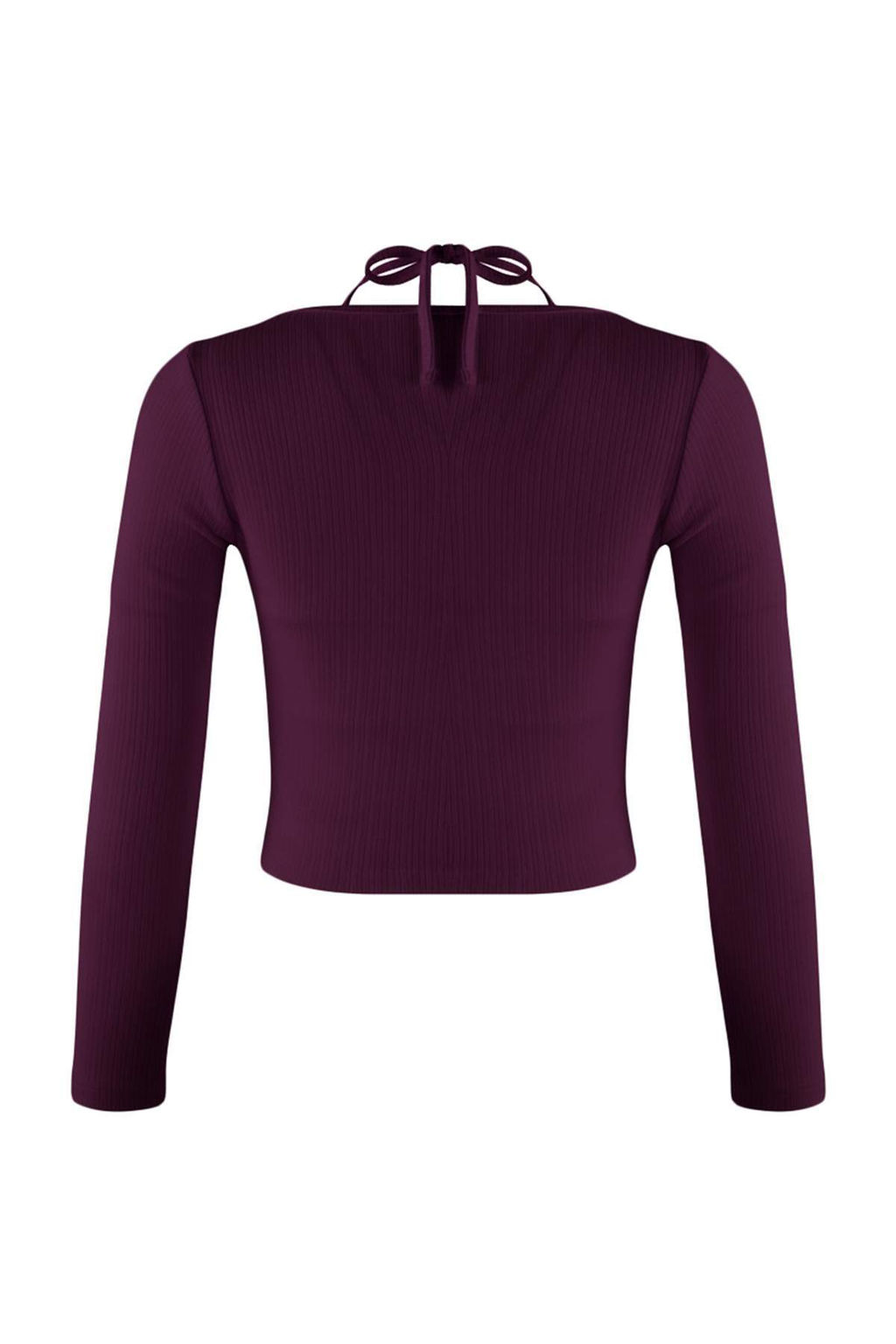 Murdum 2li Vucuda Oturan Cift Gorunumlu Kurdele Detayl? Triko Gorunumlu Orme Bluz TWOAW26BZ00119