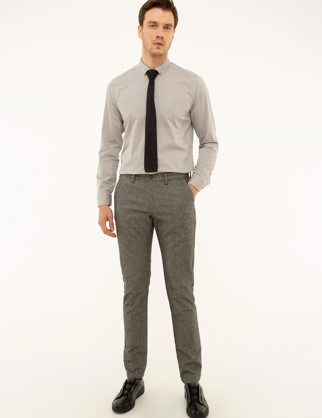 Светло-коричневая приталенная рубашка с длинным рукавом - Cacharel фото 4