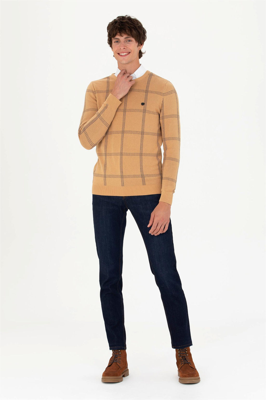 U. S. Polo Assn Мужской песочный свитер - U.s. polo assn фото 4