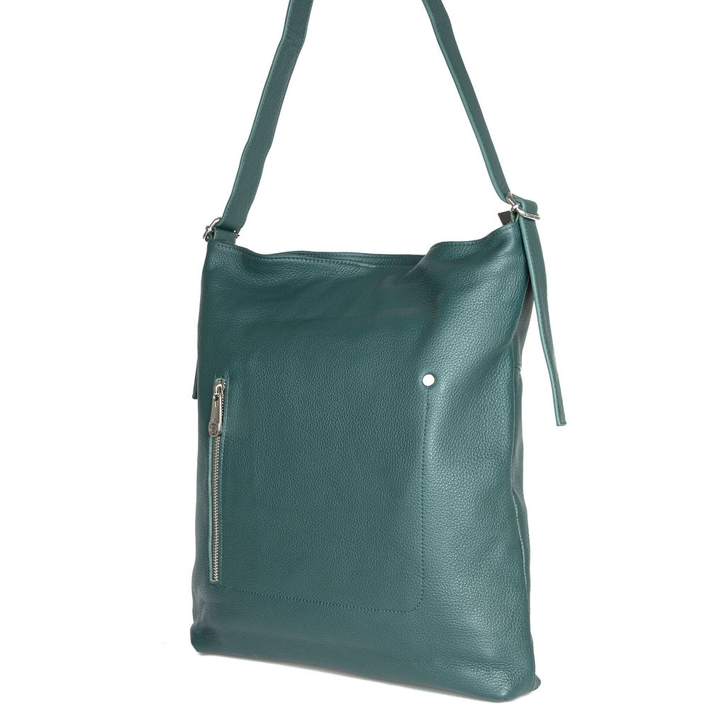 SJ7686 d green, Женская кожаная сумка, Barcelo Biagi