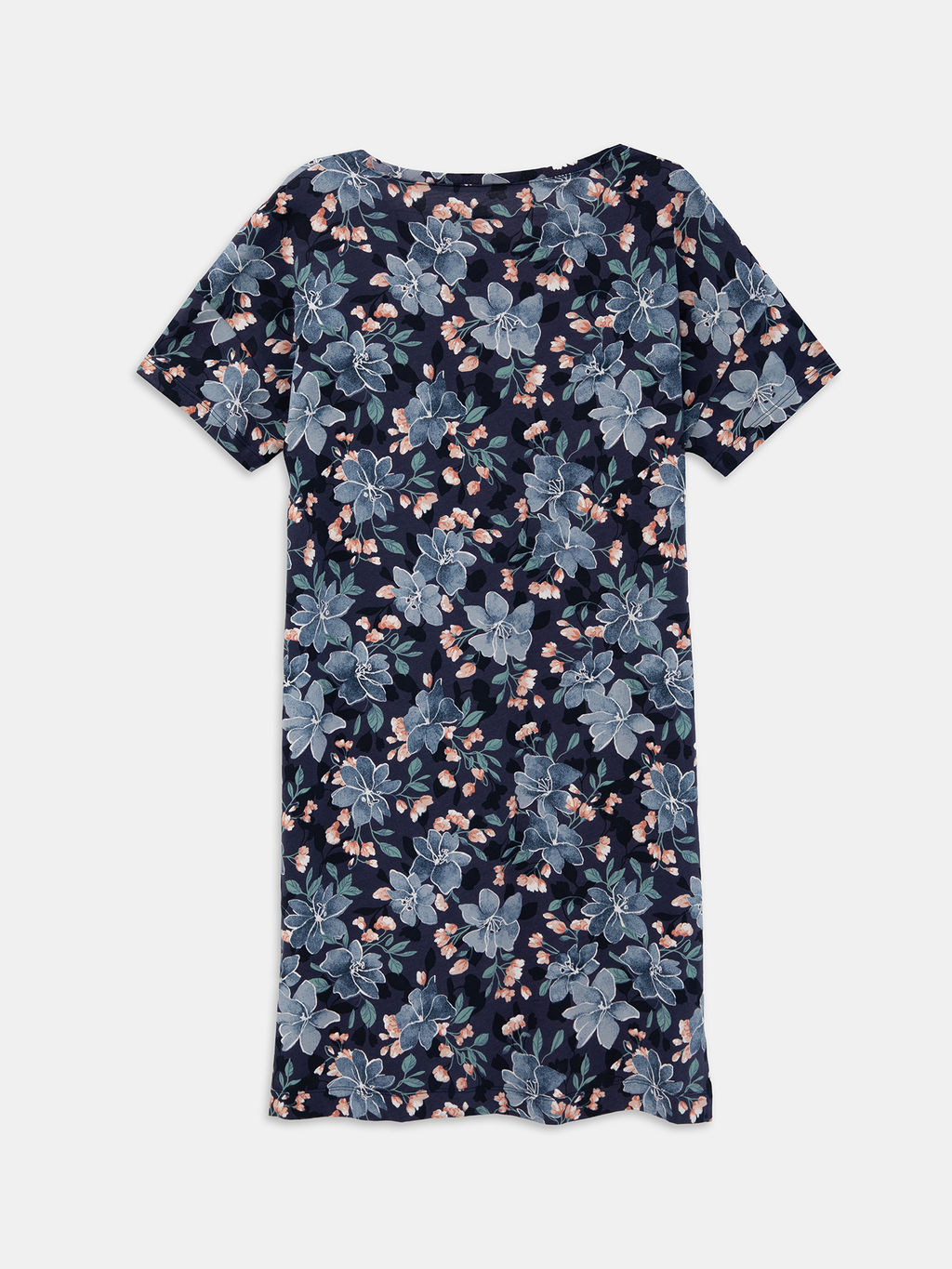 Сорочка ночная женская синяя с акварельными цветами - Mark formelle фото 14