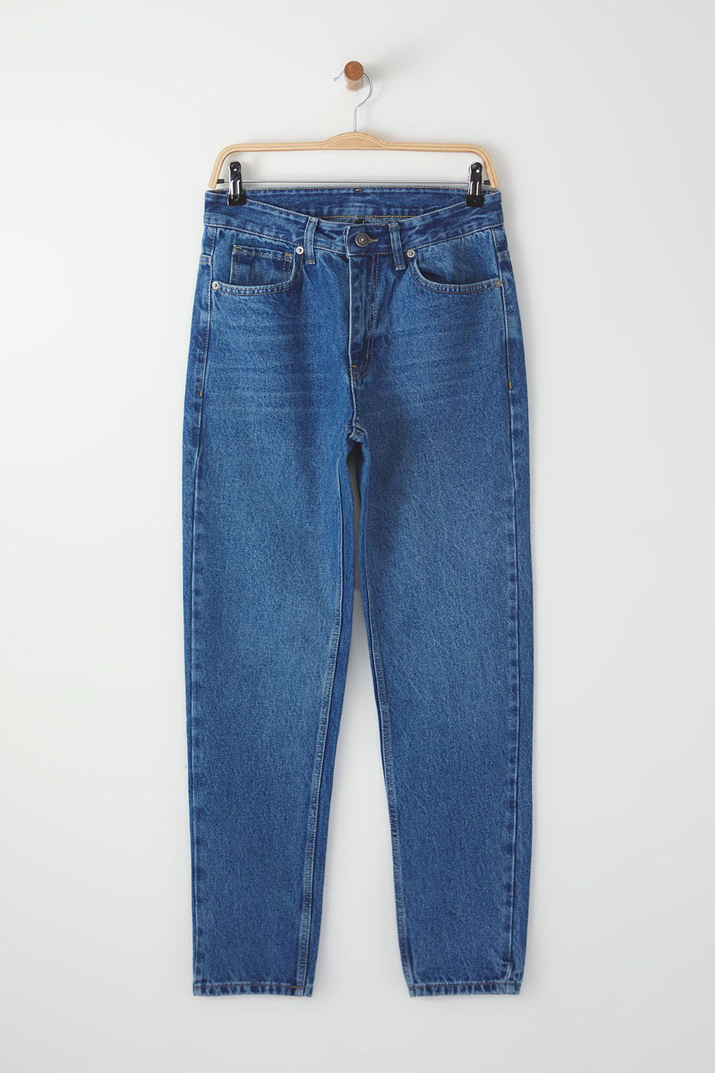 Orta mavi %100 Pamuk Essential Fit Jeans Kot Pantolon TMNAW23JE00104