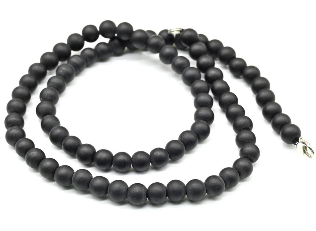 Бусы из шунгита шарик 6мм, 45см