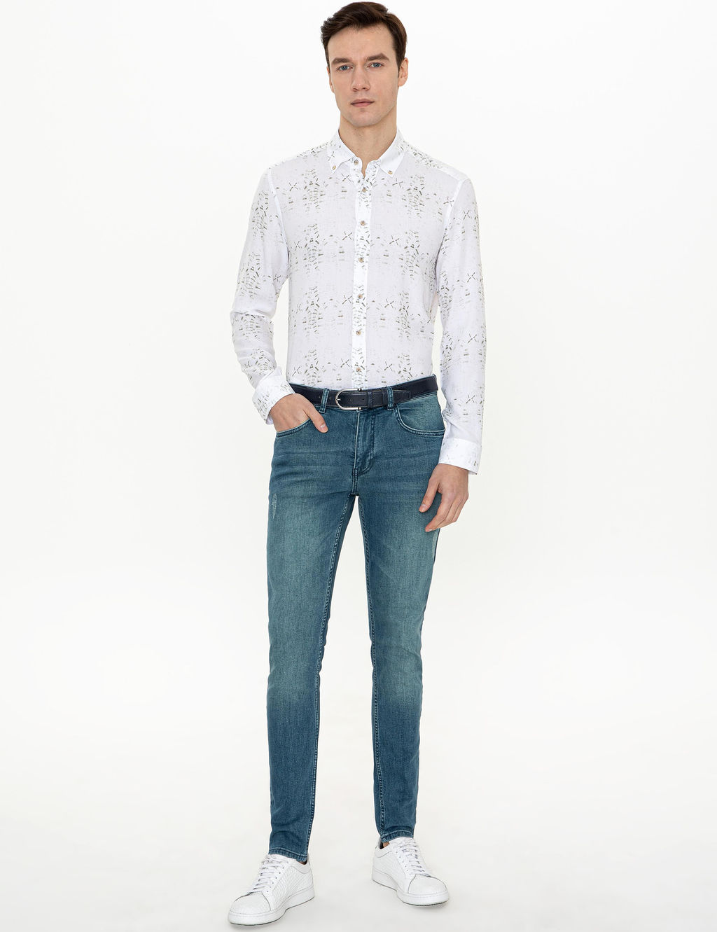 Haki Slim Fit Uzun Kollu G_mlek - Cacharel фото 5